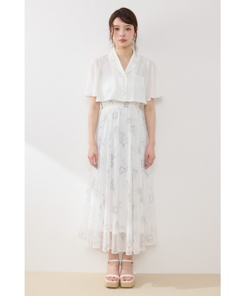 ワンピース 「AKB48 倉野尾成美さん着用」ブラウスセットフラワーパターンワンピース　春服　夏服の画像