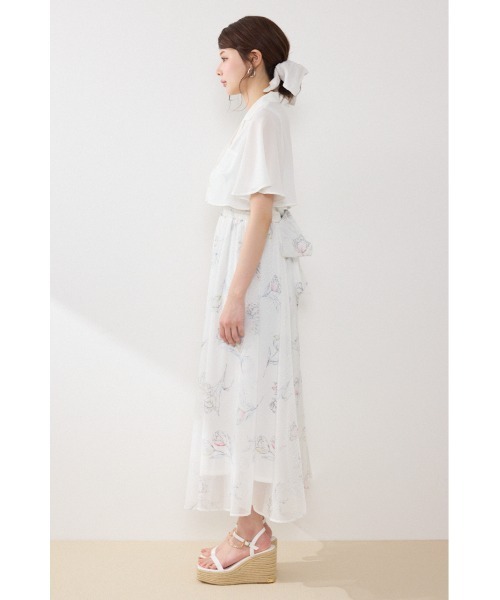 ワンピース 「AKB48 倉野尾成美さん着用」ブラウスセットフラワーパターンワンピース　春服　夏服の画像