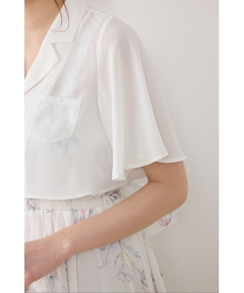 ワンピース 「AKB48 倉野尾成美さん着用」ブラウスセットフラワーパターンワンピース　春服　夏服の画像