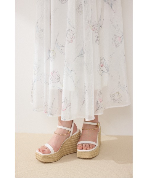 ワンピース 「AKB48 倉野尾成美さん着用」ブラウスセットフラワーパターンワンピース　春服　夏服の画像