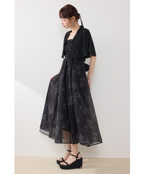 ワンピース 「AKB48 倉野尾成美さん着用」ブラウスセットフラワーパターンワンピース　春服　夏服の画像
