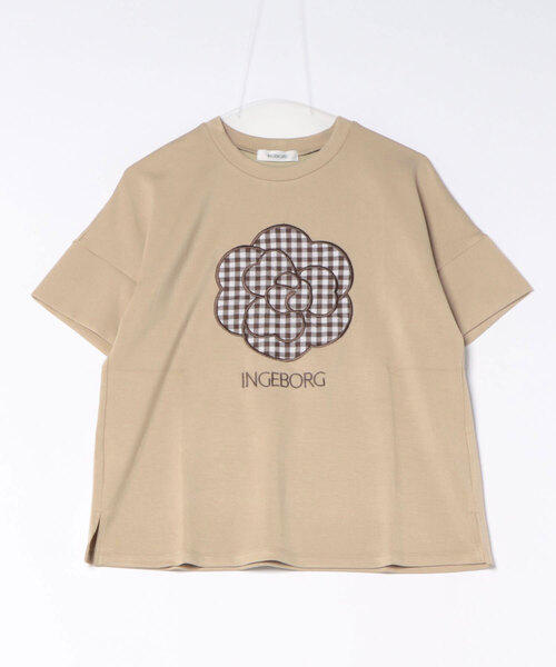 INGEBORG（インゲボルグ） tシャツ 半袖 「雨を楽しむ」ギンガム