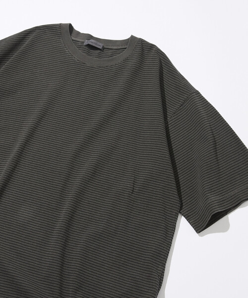 BELVET ボーダー Tシャツ ブラック グレー M FREAK'S STORE（フリークスストア） tシャツ ピグメント加工 ピン