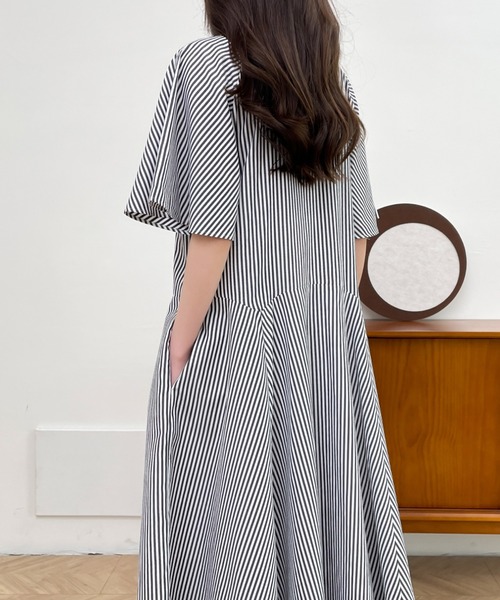 「ABITOKYO」 シャツワンピース L ブルー レディース_画像2