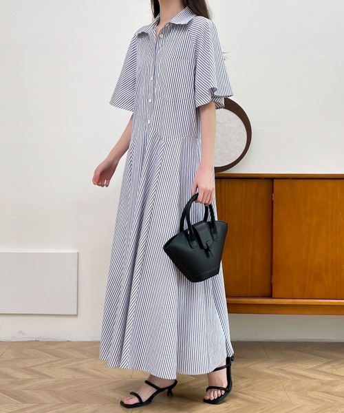 「ABITOKYO」 シャツワンピース L ブルー レディース_画像7