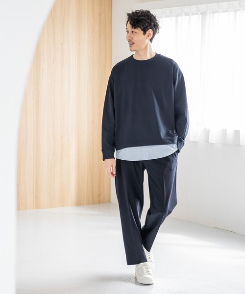 「GLOBAL WORK」 イージーパンツ SMALL ネイビー メンズ_画像8