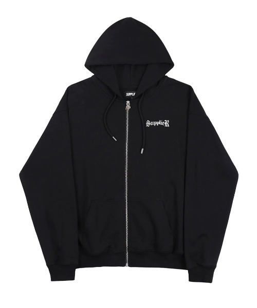 SUPPLIER ブラック ジップアップパーカー L SUPPLIER（サプライヤー） ジップアップパーカー X-LARGE ブラック