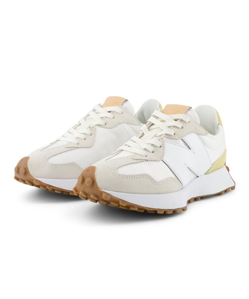 「New Balance」 ローカットスニーカー 24.5cm ホワイト×イエロー レディース_画像4