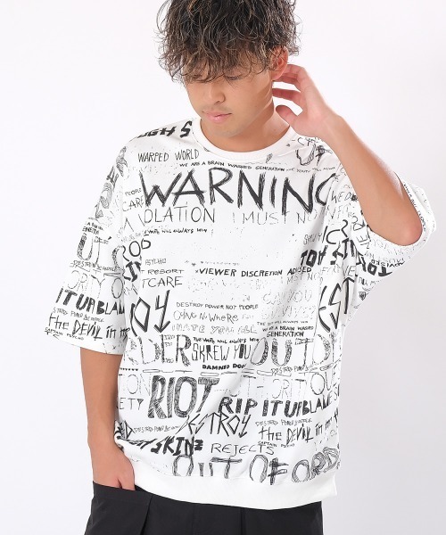 スウェット Revo ハンドライティングプリント半袖ルーズシルエットトレーナー Th 3025 Zozotown Paypayモール店 通販 Paypayモール