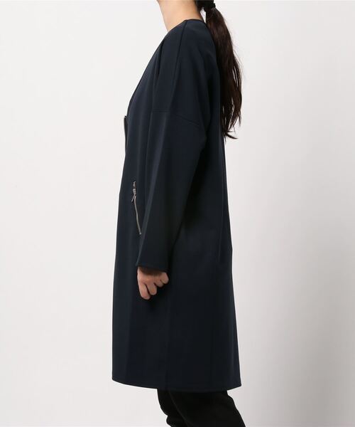 ジャケット ノーカラージャケット ジッパー使いVネックロングジャケット|ZOZOTOWN |12