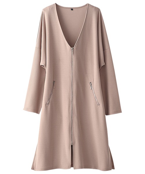 ジャケット ノーカラージャケット ジッパー使いVネックロングジャケット|ZOZOTOWN |05