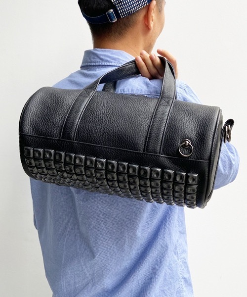 ショルダーバッグ ENDURE 牛革 レザージャムスタッズ ドラム 2way ショルダーバッグ ＆ トートバッグ ブランド  通勤 通学 旅行の画像