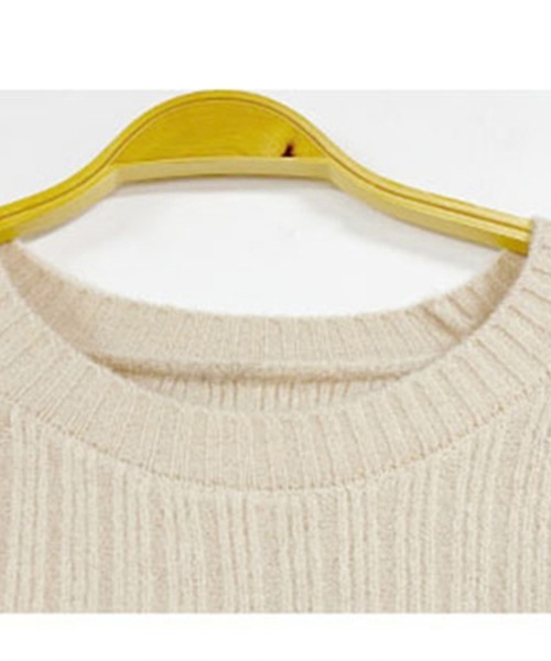 ニット セーター ラウンドリブニット / Round Rib Knit レディース ニット セーター ラウンドネック太リブニットセーター