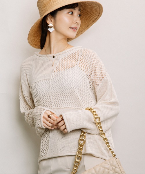 ニット メッシュブロッキングPO3,839円