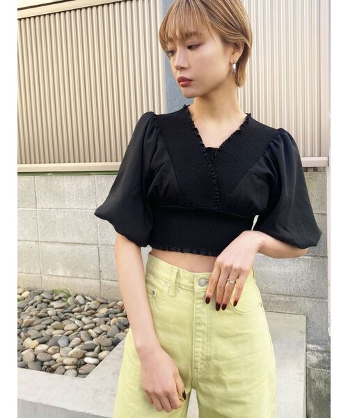 エモダレディース オフショル Emoda トップス オフショル emoda トップス EMODA エモダ の デニムオフショルダートップ Tシャツ カットソー