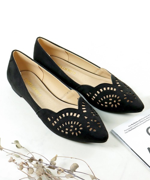 パンプス カットワークフラット　パンプス　キャメル　38X LibertyDoll パンプス カットワークフラットパンプス : ZOZOTOWN