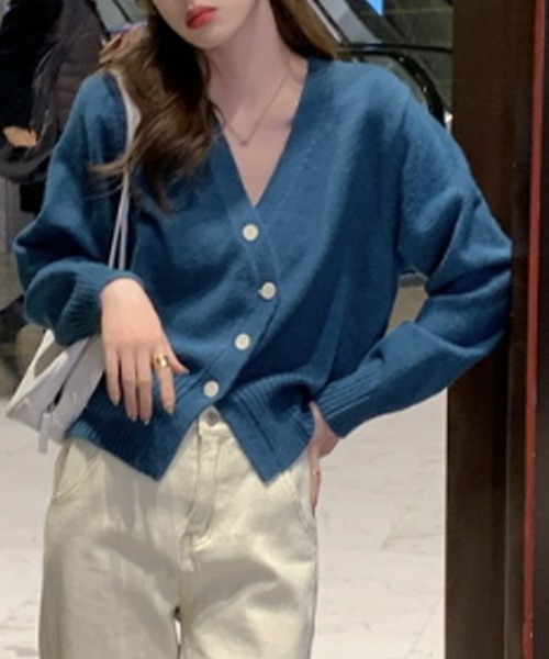 Dewlily カーディガン 斜めボタンカーディガン レディース : ZOZOTOWN