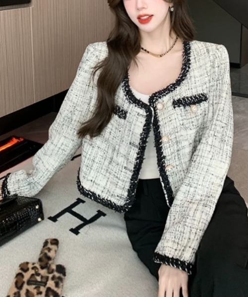 Sibra（シブラ） コート アウター ミックス糸ツイードジャケット