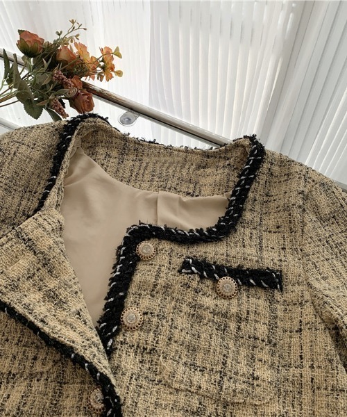 Sibra（シブラ） コート アウター ミックス糸ツイードジャケット