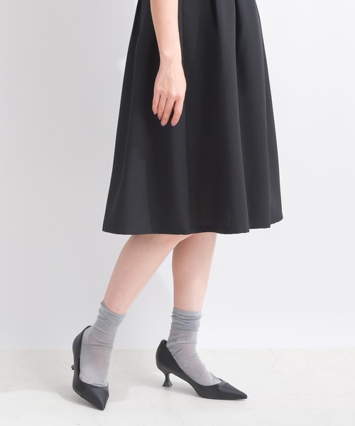PICCIN PERLA ワンピース 「日本製」袖チュール切り替えワンピース