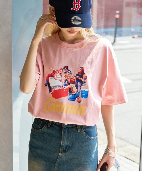 tシャツ 「Coleman」25SS新色追加！Vintage Cooler print tee 　コールマンビンテージレトロプリントTシャツ レディー | Coleman | 17