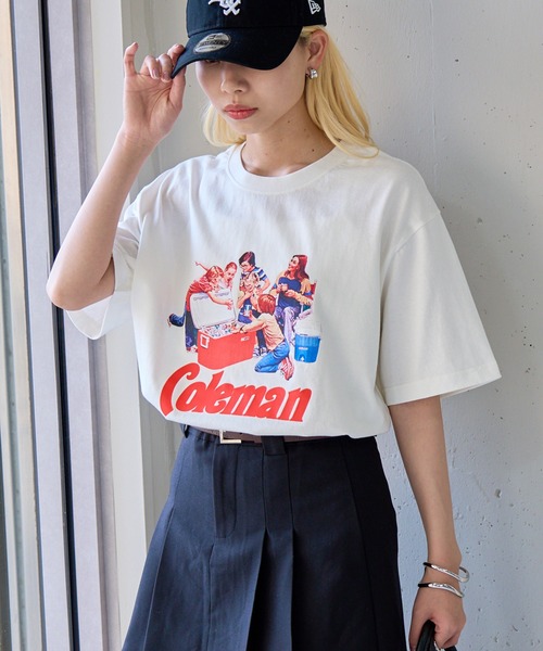 tシャツ 「Coleman」25SS新色追加！Vintage Cooler print tee 　コールマンビンテージレトロプリントTシャツ レディー | Coleman | 09