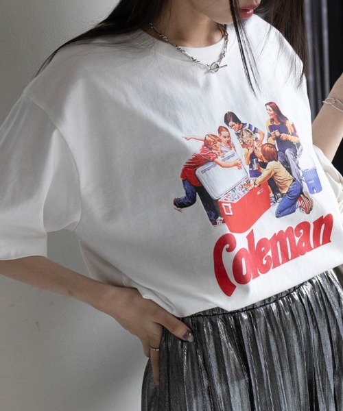 tシャツ 「Coleman」25SS新色追加！Vintage Cooler print tee 　コールマンビンテージレトロプリントTシャツ レディー | Coleman | 18