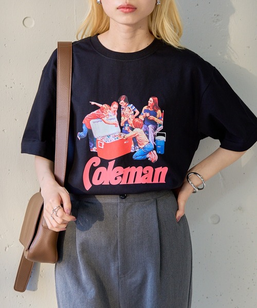 tシャツ 「Coleman」25SS新色追加！Vintage Cooler print tee 　コールマンビンテージレトロプリントTシャツ レディー | Coleman | 22