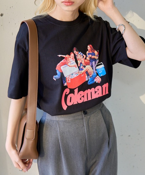 tシャツ 「Coleman」25SS新色追加！Vintage Cooler print tee 　コールマンビンテージレトロプリントTシャツ レディー | Coleman | 23