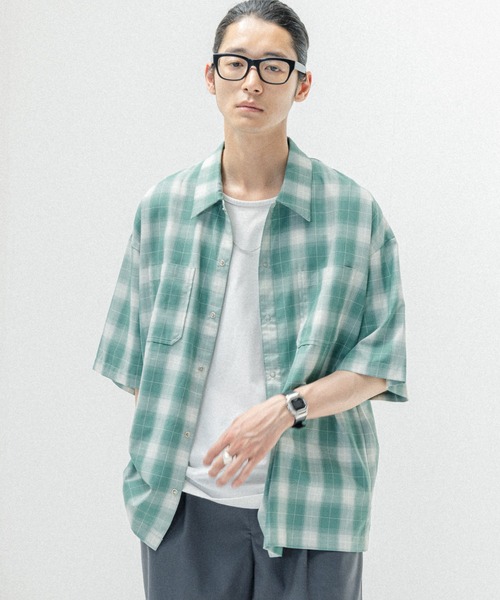 オーバーサイズ チェックシャツ ２色 ルーズフィット NEW LOOSE FIT OMBRE CHECK SHIRT LS｜フリークスストアの通販