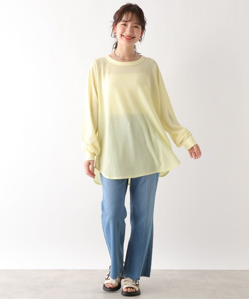平さんサマ　WCJ レオパードチュニック LEPSIM tシャツ シアーワッフルチュニック 108070 レディース