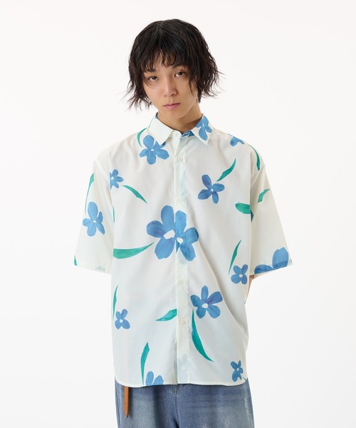刺繍花柄シャツ シャツ レディース トップス 長袖 綿100・再再販