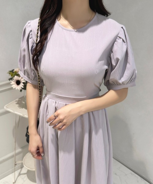 apresjour フロントリボンパフスリブトップス フロントリボンパフスリ