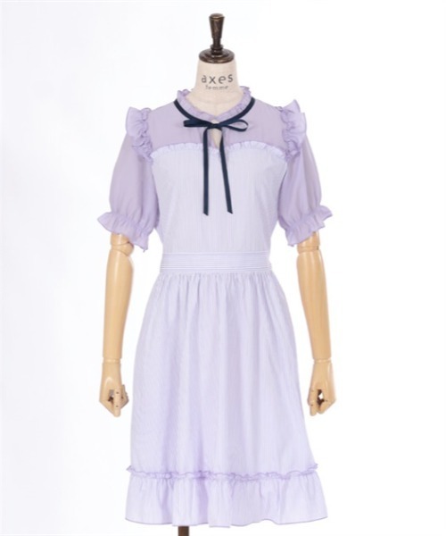 axes femme（アクシーズ ファム） ワンピース ビスチェ切替ストライプ