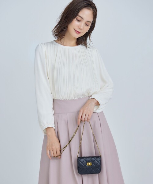 ブラウス シャツ ジョーゼットシフォンプリーツ ブラウス レディース