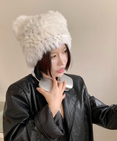ブラウンファー ハット 帽子 ハット くま耳 ファーハット レディース : ZOZOTOWN Yahoo