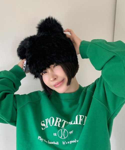帽子 ハット くま耳 ファーハット レディース : ZOZOTOWN Yahoo