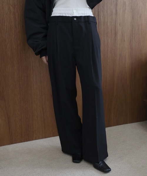たっく② 2本 ENC パンツ two tuck double waist pants / ツータックダブル