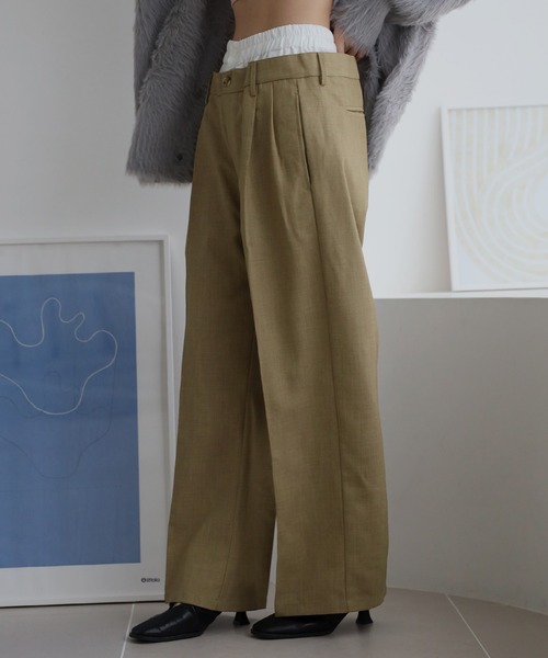 ENC パンツ two tuck double waist pants / ツータックダブル