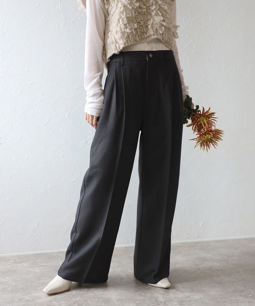 たっく② 2本 ENC パンツ two tuck double waist pants / ツータックダブル