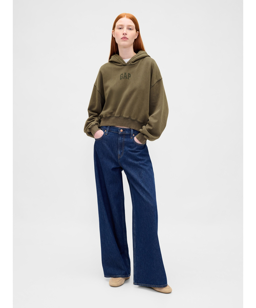 00s OLD GAP ジップパーカー 裏ボア アーチロゴ バーガンディー L GAP（ギャップ） パーカー ヴィンテージソフト GAPアーチロゴ