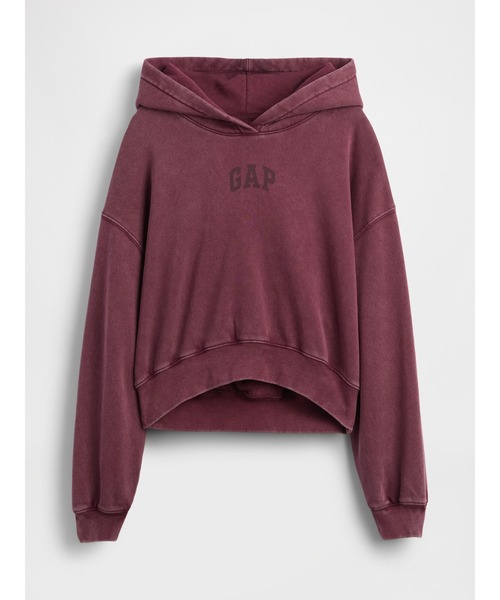 90's OLD GAP スウェット 刺繍 バーガンディ　トップス　パーカー GAP パーカー ヴィンテージソフト GAPアーチロゴ クロップド