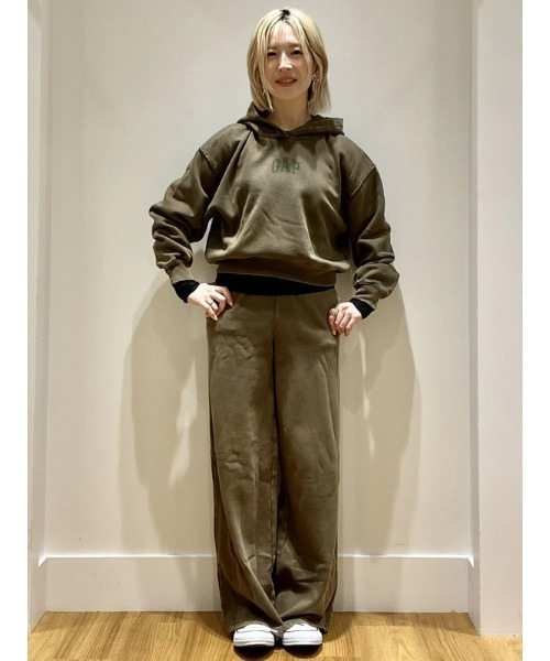 00s OLD GAP ジップパーカー 裏ボア アーチロゴ バーガンディー L リラックスフィット GAPロゴ 裏ボア ジップアップパーカー