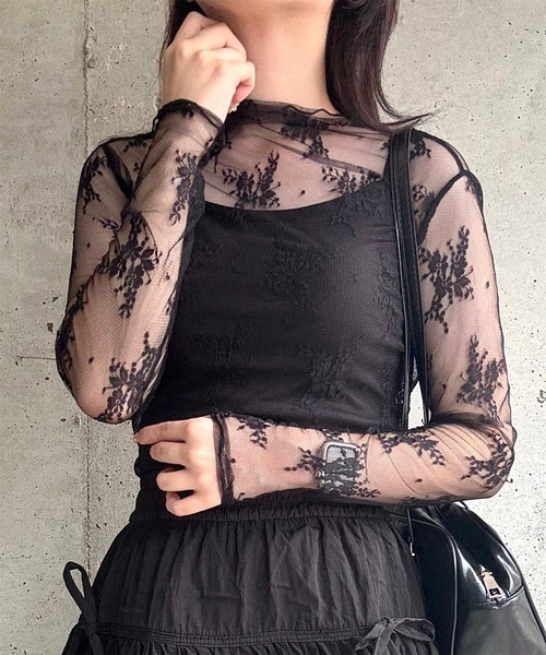 ブラックレースシアートップス レディース : ZOZOTOWN Yahoo!店