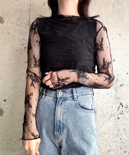 ブラックレースシアートップス レディース : ZOZOTOWN Yahoo!店