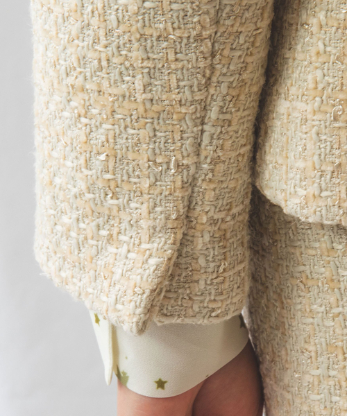 【極美品】ナラカミーチェ 定価3.6万 麻調ペールカラー ノーカラージャケット2 NARACAMICIE（ナラカミーチェ） ジャケット ノーカラージャケット