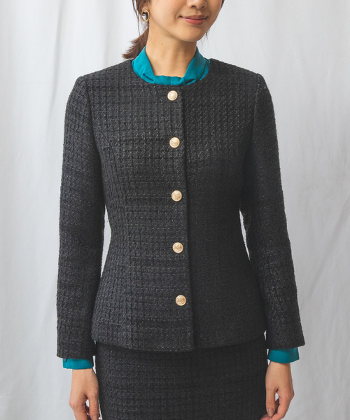 【極美品】ナラカミーチェ 定価3.6万 麻調ペールカラー ノーカラージャケット2 NARACAMICIE（ナラカミーチェ） ジャケット ノーカラージャケット