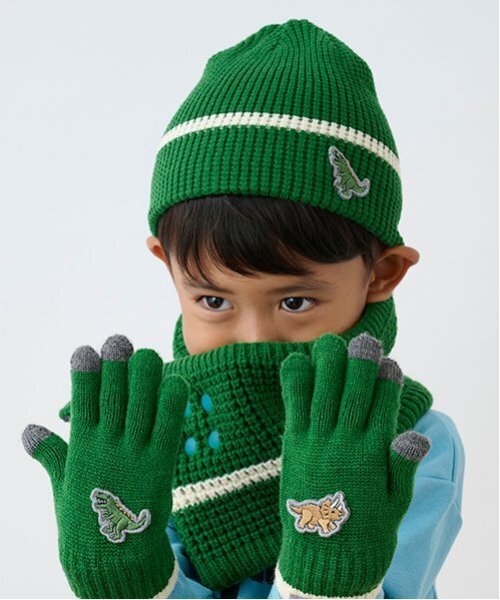 kladskap（クレードスコープ） マフラー 恐竜ワッペンリバーシブル