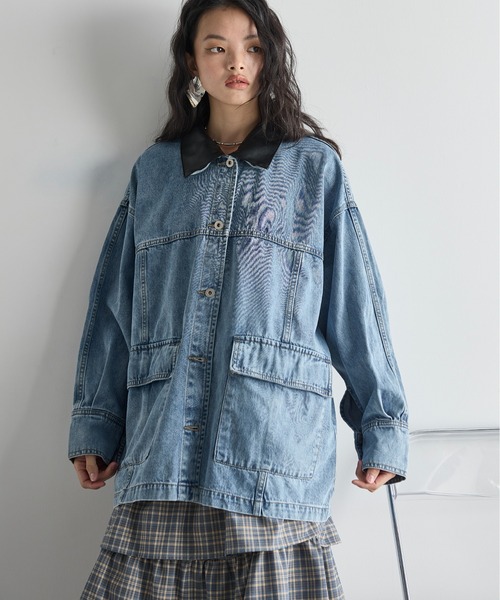 美品 45RPM カバーオール デニムジャケット Gジャン 伸縮性 後染め 青 45rpm カバーオール デニムジャケット 青系 インディゴブルー