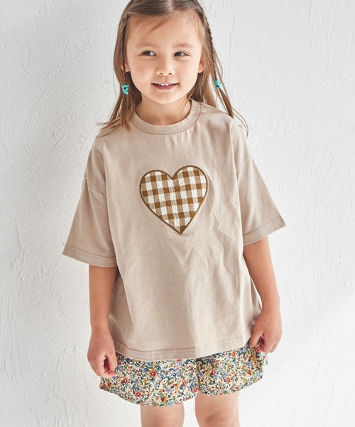 pairmanon（ペアマノン） tシャツ 「綿100%」異素材モチーフ ガールズ
